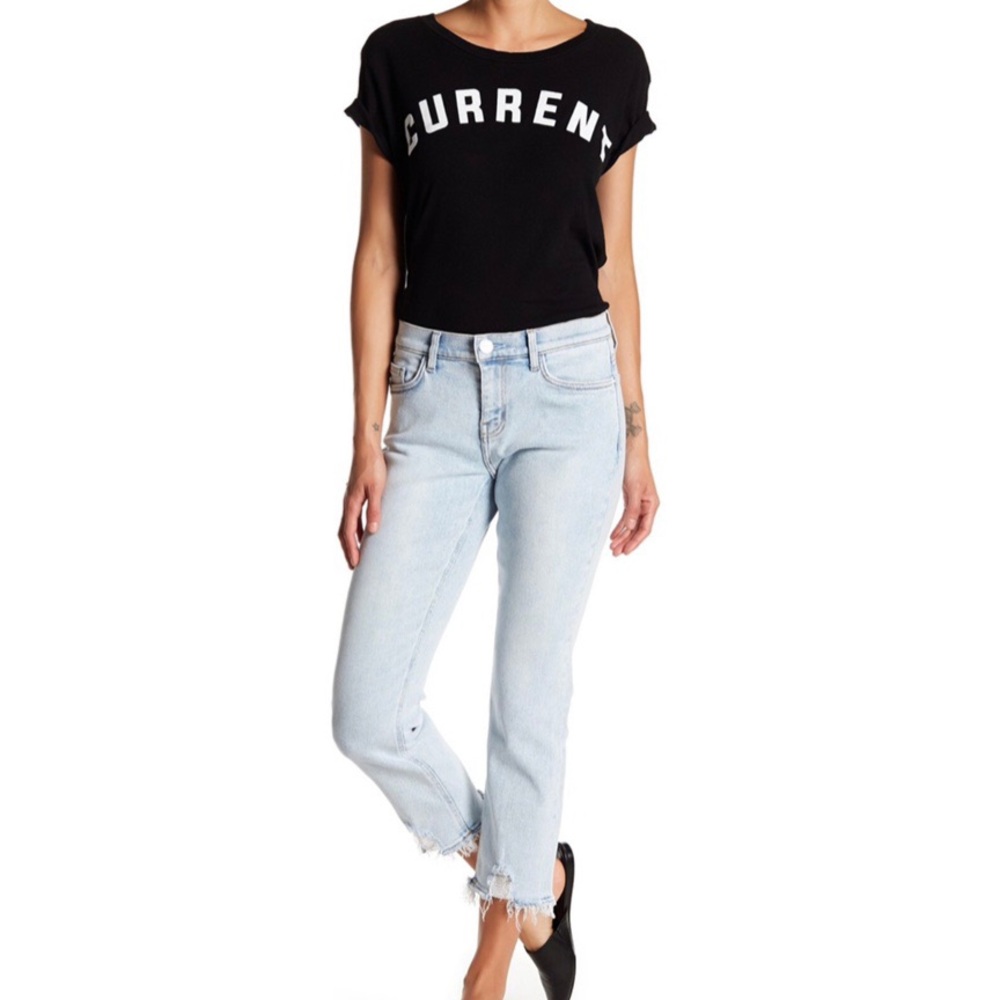 Current Elliot 💙 Straight Leg Crop Jeans
